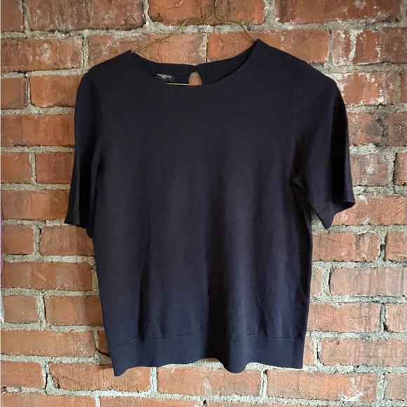 Talbots Petites navy short sleeve sweater tee- Large Petite - Picture 1 of 8
